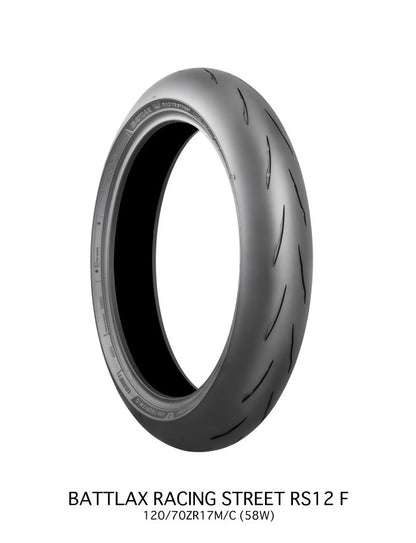 Bridgestone Battlax Racing Street RS12F 120/70ZR17M/C Tire for High-Performance Motorcycles