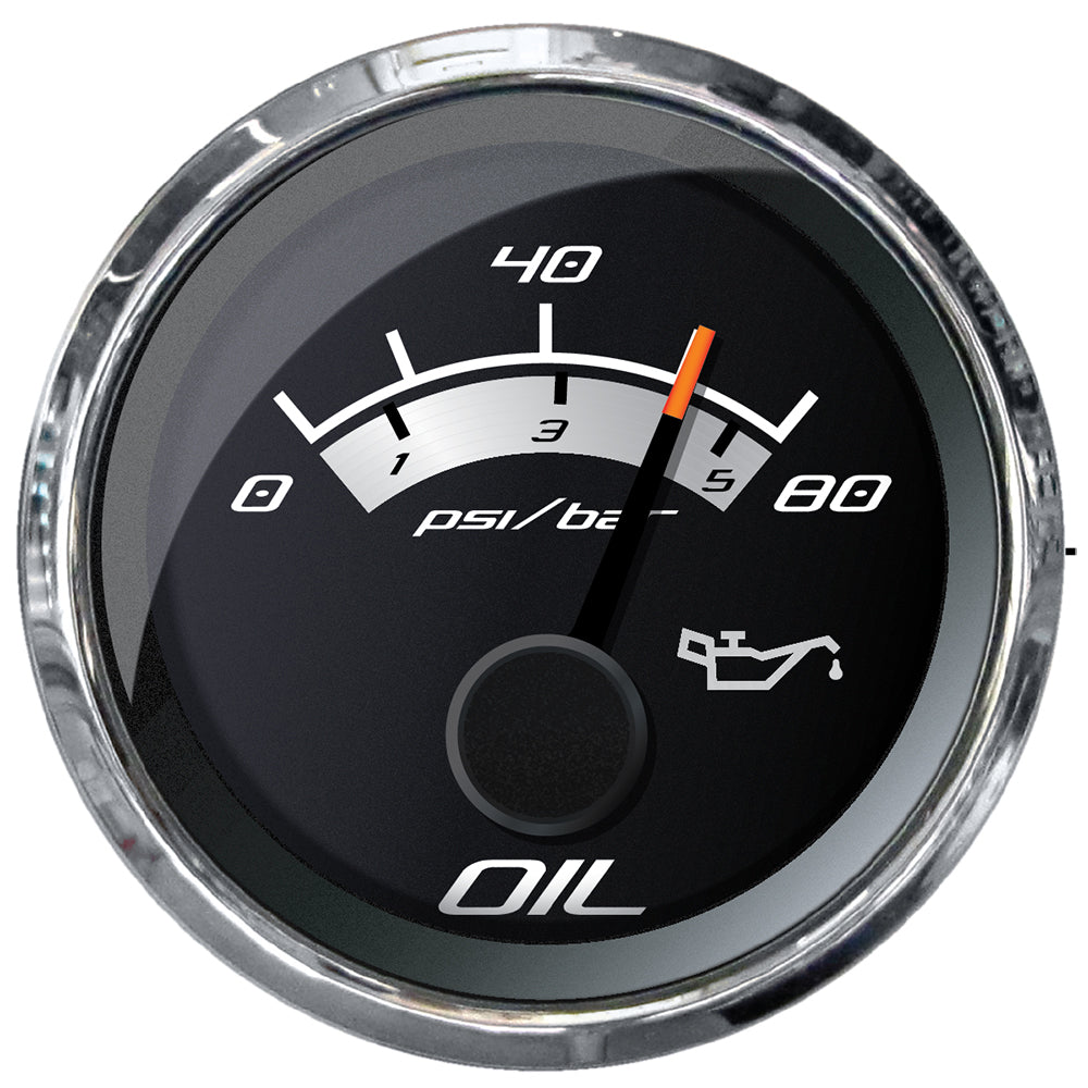 Faria Beede Instruments Platinum Series 2-Inch Oil Pressure Gauge - 80 PSI