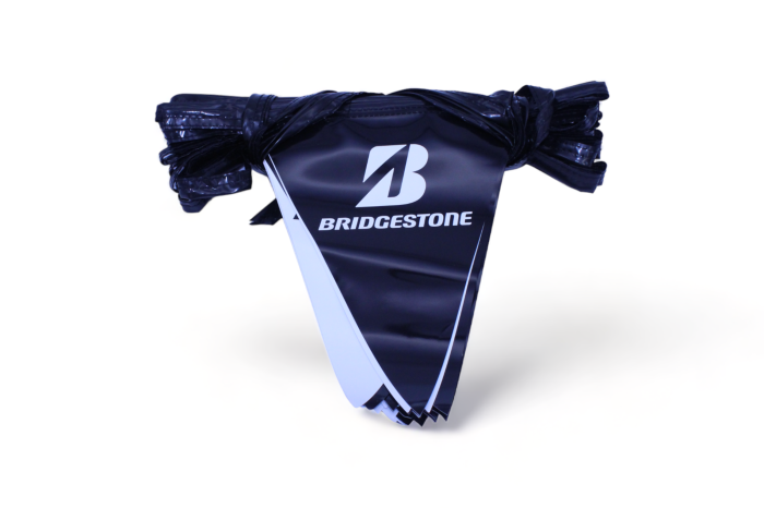 BRIDGESTONE Repeating Pennants in Black and White, 42 feet long