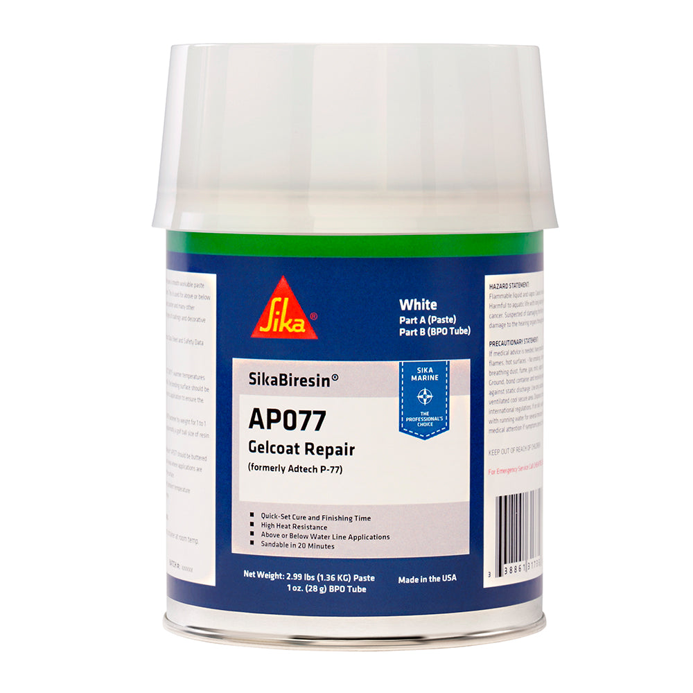 Sika Biresin AP077 + BPO Cream Hardener - White, Quart - High-Performance Gelcoat Repair System