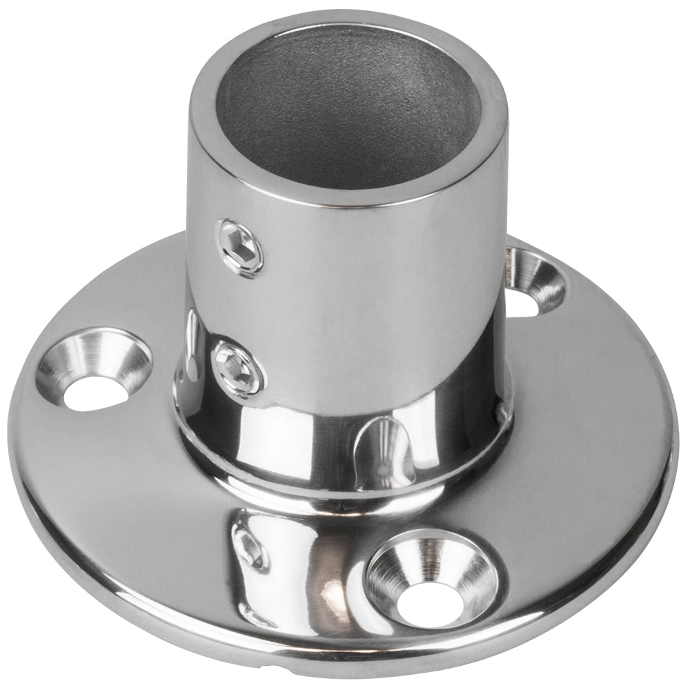 Sea-Dog Rail Base Fitting with 2-3/4-Inch Round Base in 316 Stainless Steel - 1 Inch OD