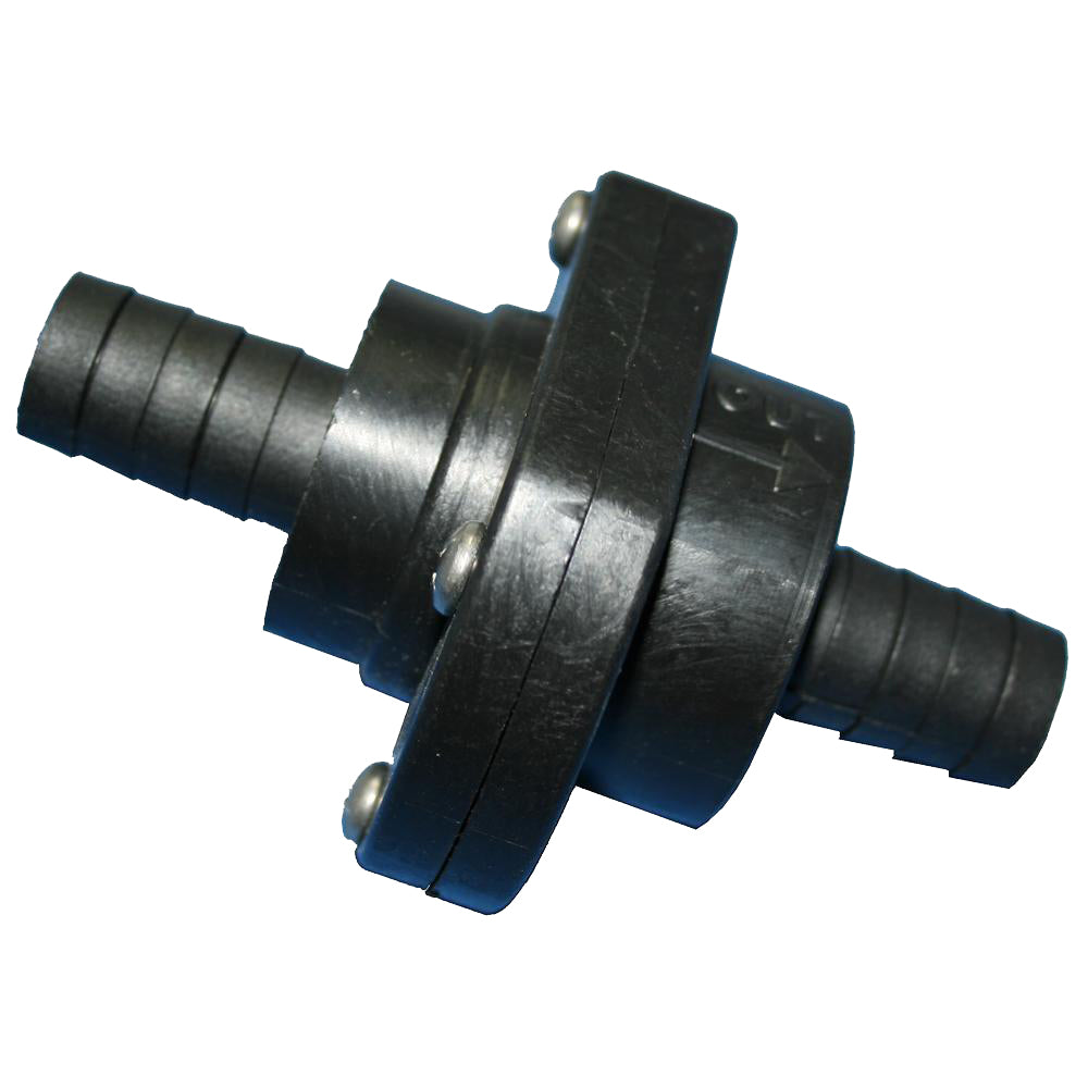 T-H Marine Supplies Double Barb Inline Scupper Check Valve - 3/4 Inch, Black (Part No. ILS-750-DP)