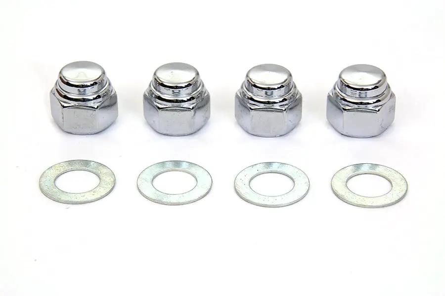 Colony Rocker Shaft Chrome End Cap Nut with Washers for Harley Davidson FL (1966-1975) by Colony