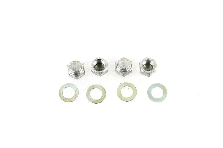 Colony Rocker Shaft Cadmium End Cap Nut Kit with Washers for Harley Davidson FL (1966-1975) by Colony