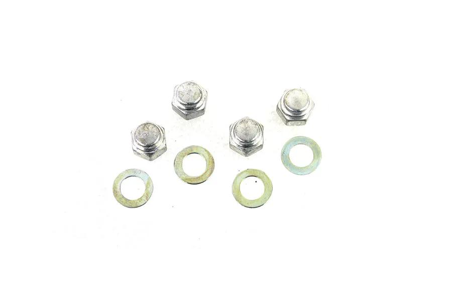 Colony Rocker Shaft Cadmium End Cap Nut Kit with Washers for Harley Davidson FL (1966-1975) by Colony