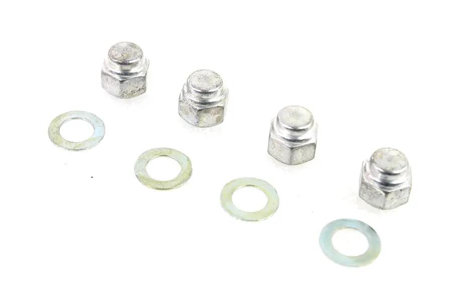 Colony Rocker Shaft Cadmium End Cap Nut Kit with Washers for Harley Davidson FL (1966-1975) by Colony