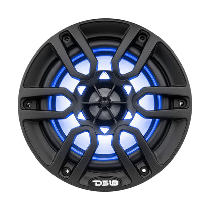DS18 Hydro 6.5-Inch 2-Way Marine Speakers with RGB LED Lights – Matte Black