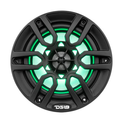 DS18 Hydro 6.5-Inch 2-Way Marine Speakers with RGB LED Lights – Matte Black