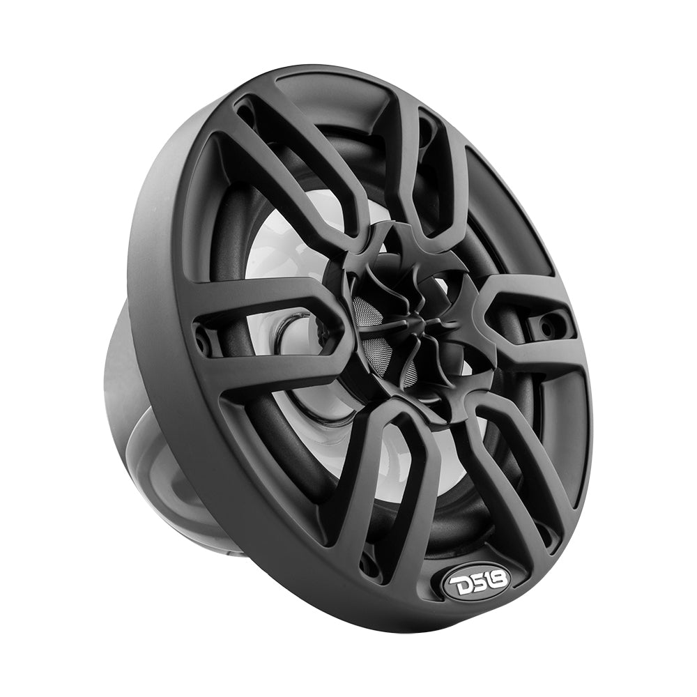DS18 Hydro 6.5-Inch 2-Way Marine Speakers with RGB LED Lights – Matte Black