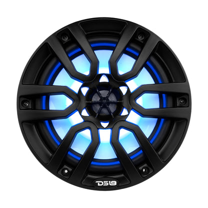 DS18 Hydro 8-Inch 2-Way Marine Speakers with RGB LED Lighting - Matte Black (Part NXL-8BK)