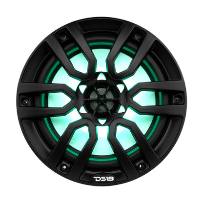 DS18 Hydro 8-Inch 2-Way Marine Speakers with RGB LED Lighting - Matte Black (Part NXL-8BK)