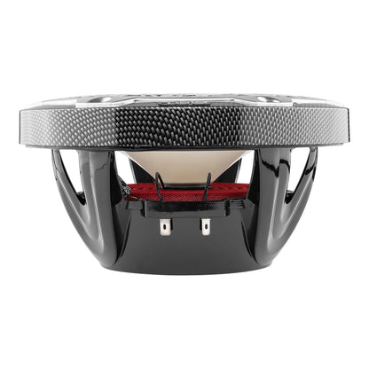 DS18 Hydro 8-Inch 2-Way Marine Speakers with RGB LED Lights - 125W RMS, Black Carbon Fiber (Part Number: CF-8M)