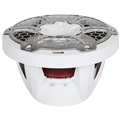 DS18 Hydro 10-Inch Marine Subwoofer with RGB Lights - 600W Power, White
