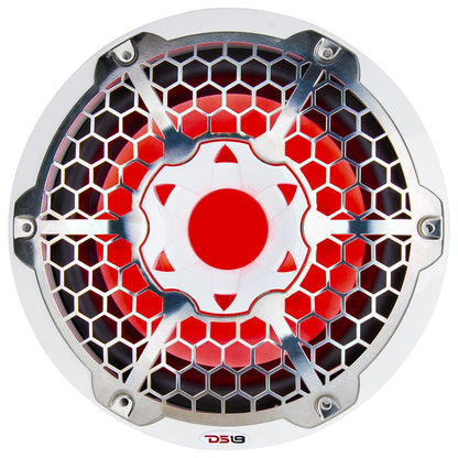 DS18 Hydro 10-Inch Marine Subwoofer with RGB Lights - 600W Power, White