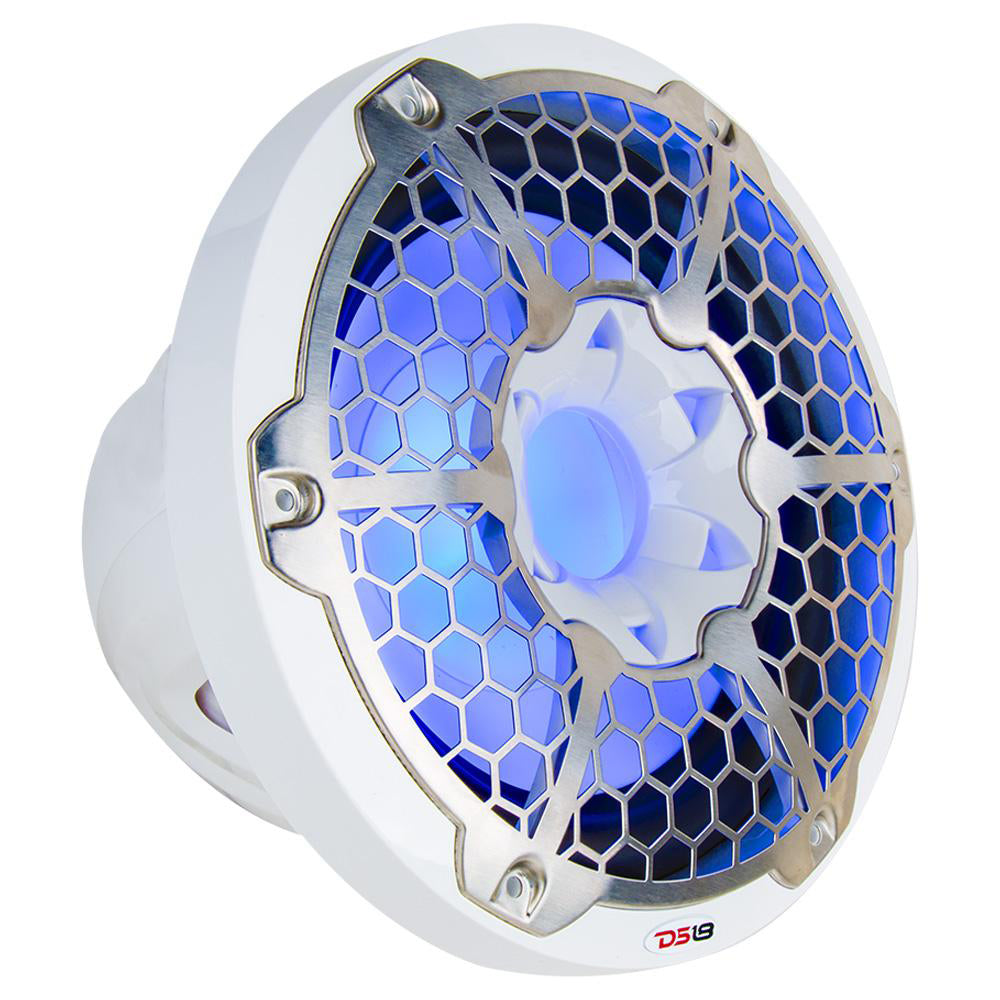 DS18 Hydro 12-Inch Marine Subwoofer with RGB Lights - 700W, White