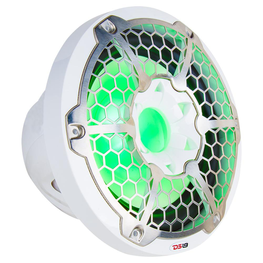 DS18 Hydro 12-Inch Marine Subwoofer with RGB Lights - 700W, White