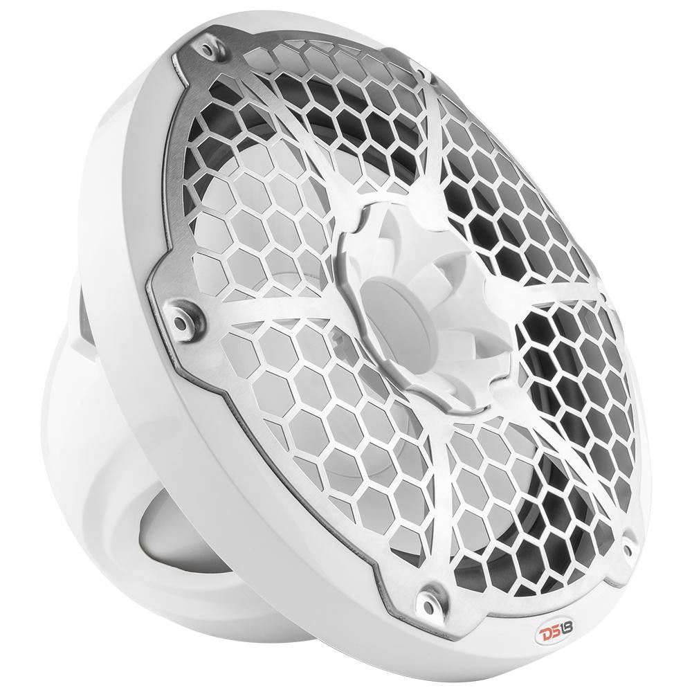 DS18 Hydro 12-Inch Marine Subwoofer with RGB Lights - 700W, White