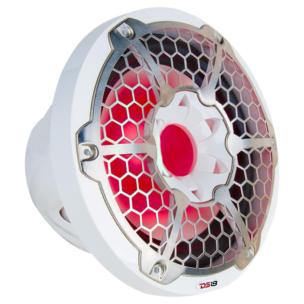 DS18 Hydro 12-Inch Marine Subwoofer with RGB Lights - 700W, White