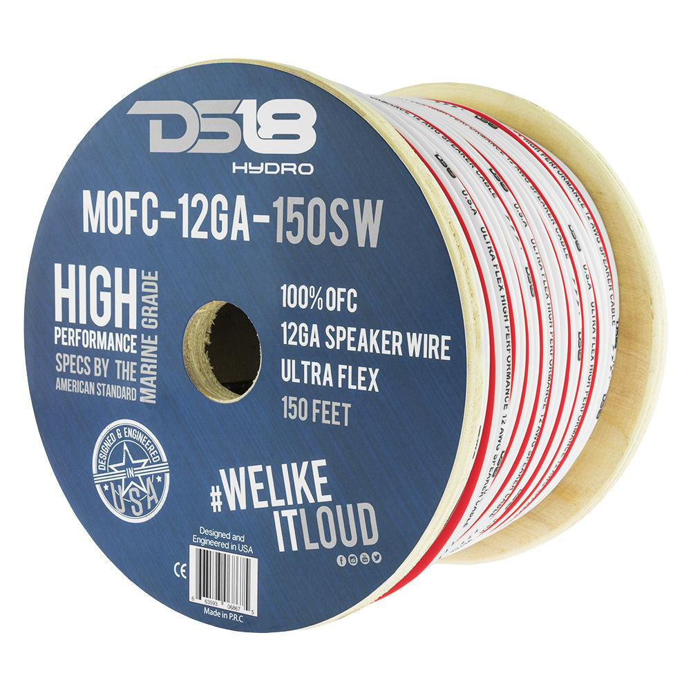 DS18 Hydro Marine Grade 12 Gauge OFC Speaker Wire - 150' Roll