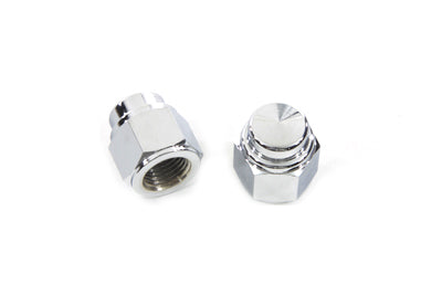 V-Twin Chrome Cap Nut Fine 1/2 Inch-20 Thread - Durable Motorcycle Hardware Accessory