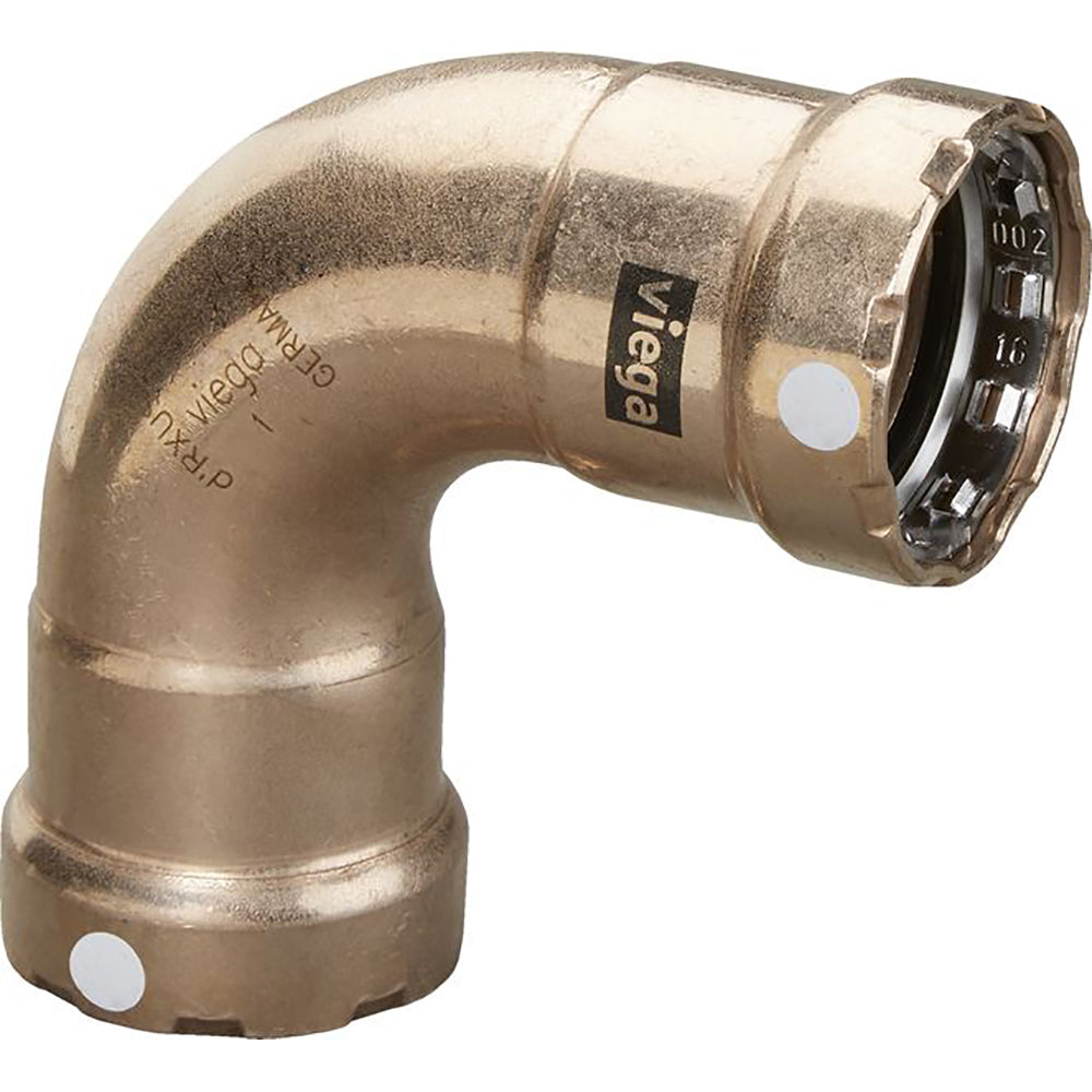 Viega MegaPress 3/4-Inch Copper Nickel Elbow with Smart Connect Technology - Double Press Connection