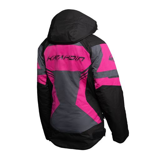 Katadinh Gear Dagger Jacket for Women - Black/Grey/Pink, X-Large
