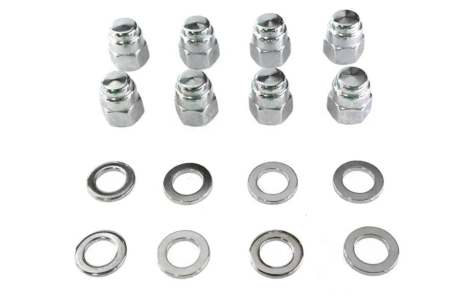 Colony Chrome Cylinder Base Nut Kit for Harley Davidson FL Models - Part 8437-16 by Colony