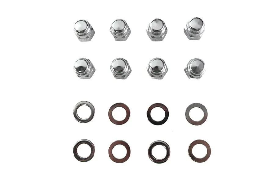 Colony Chrome Cylinder Base Nut Kit for Harley Davidson FL Models - Part 8437-16 by Colony