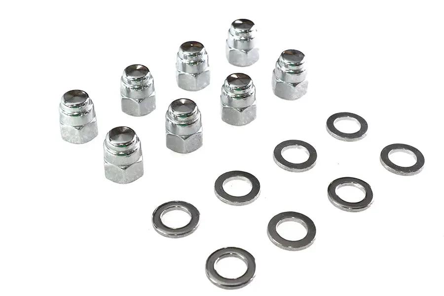 Colony Chrome Cylinder Base Nut Kit for Harley Davidson FL Models - Part 8437-16 by Colony