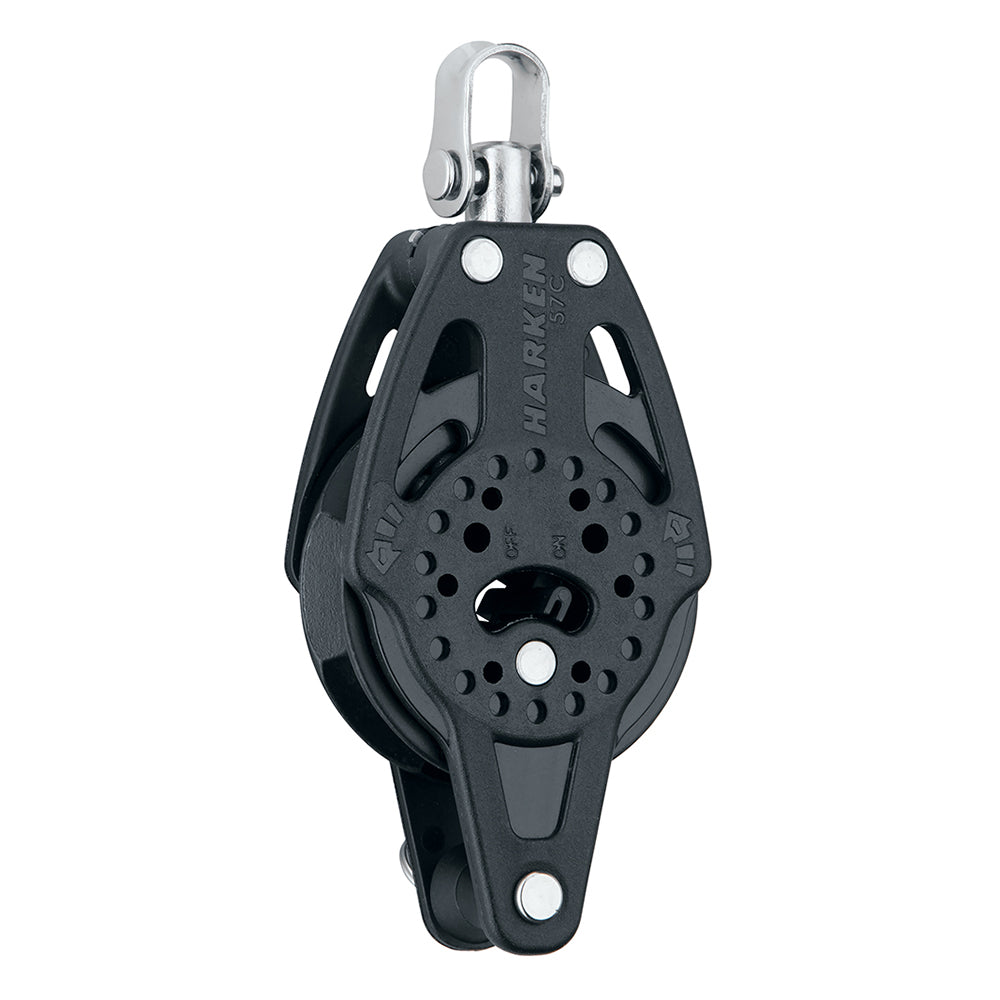 Harken 57mm Carbo Single Ratchet Block with Swivel and Becket