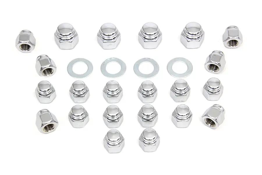 Colony Rocker Box Nut Kit Cap Style for Harley Davidson FL Models by Colony