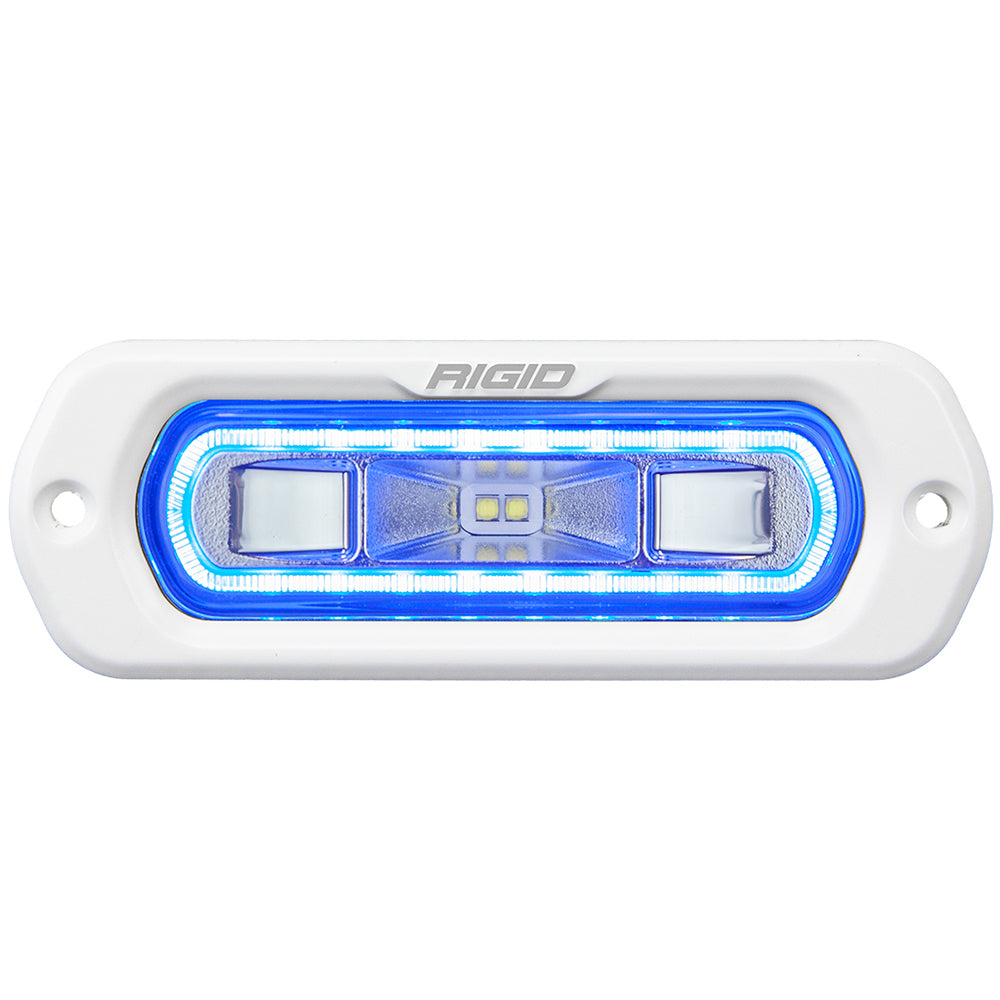 RIGID Industries 51201 SR-L Series Marine Spreader Light, White Flush Mount with Blue Halo