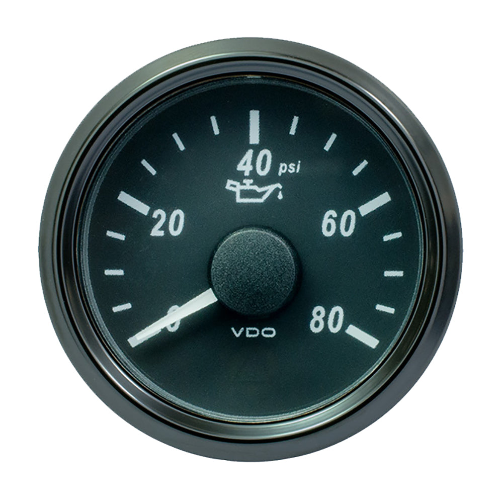 VDO SingleViu 52mm Oil Pressure Gauge 80 PSI with J1939 CAN Compatibility
