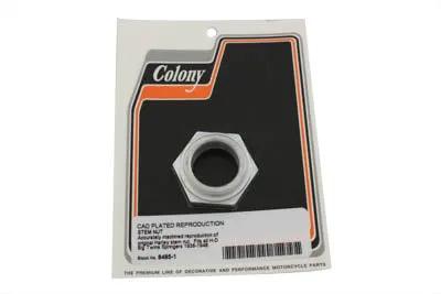 Colony Cadmium Spring Fork Stem Nut for Harley Davidson EL and FL Models by Colony