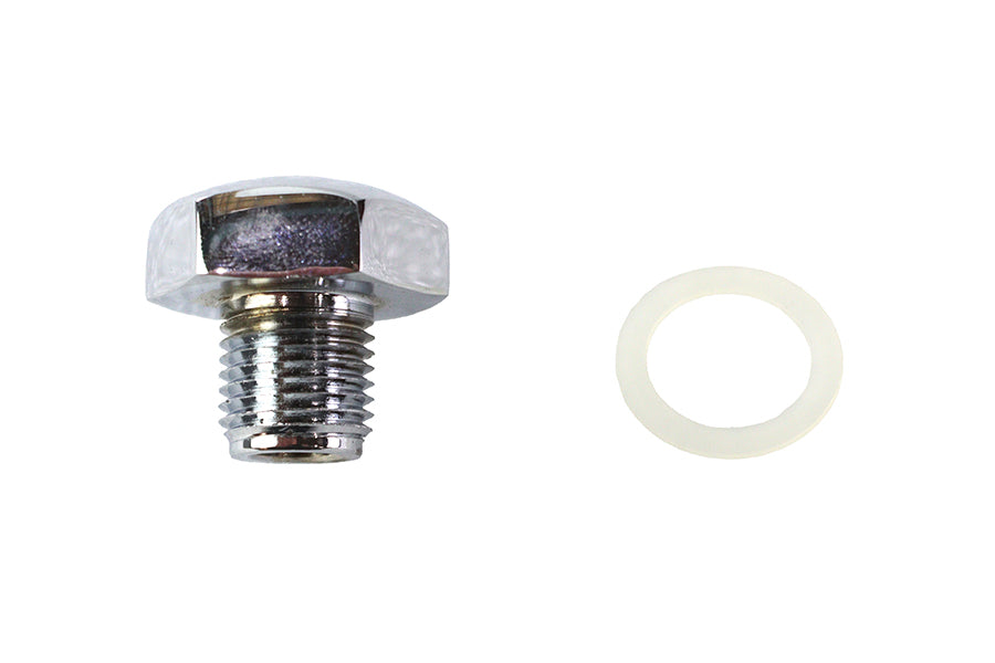 Colony Chrome Oil Tank Drain Plug for Harley Davidson FL & FX Models - Part 8493-2