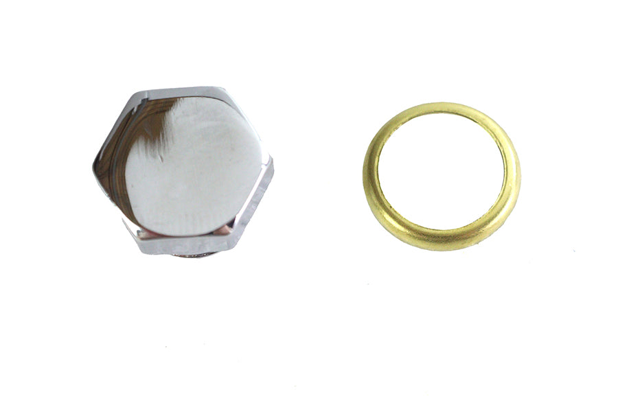 Colony Transmission Engine Drain Plug 1/2 inch x 13 Thread Chrome for Harley Davidson FL Models