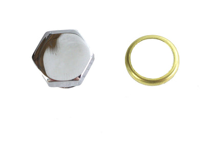 Colony Transmission Engine Drain Plug 1/2 inch x 13 Thread Chrome for Harley Davidson FL Models