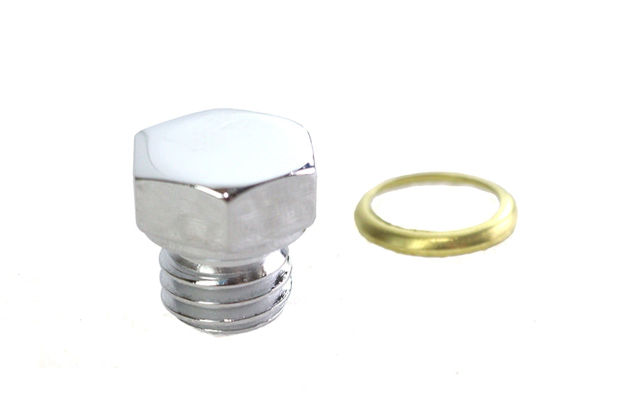 Colony Transmission Engine Drain Plug 1/2 inch x 13 Thread Chrome for Harley Davidson FL Models