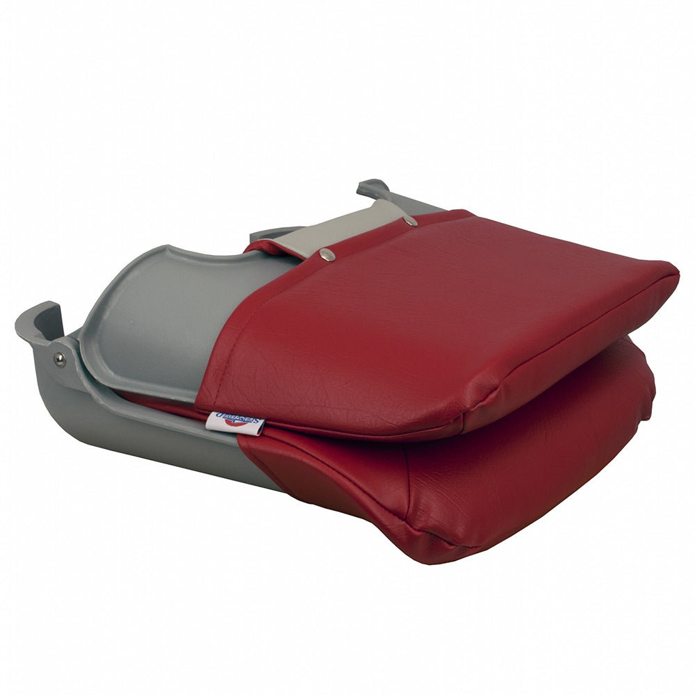 Springfield Marine Skipper Standard Seat Fold Down - Grey and Red, Comfortable and Weather-Resistant