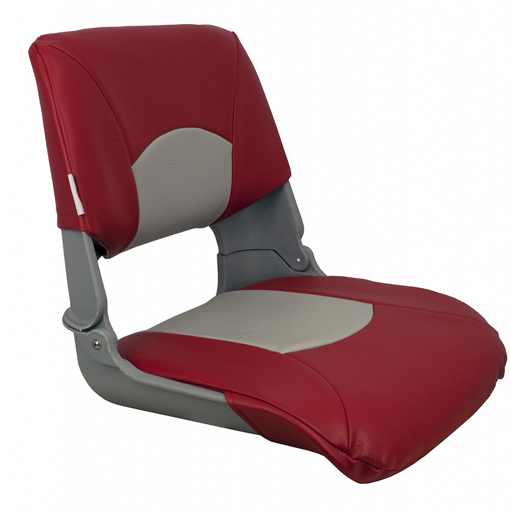 Springfield Marine Skipper Standard Seat Fold Down - Grey and Red, Comfortable and Weather-Resistant