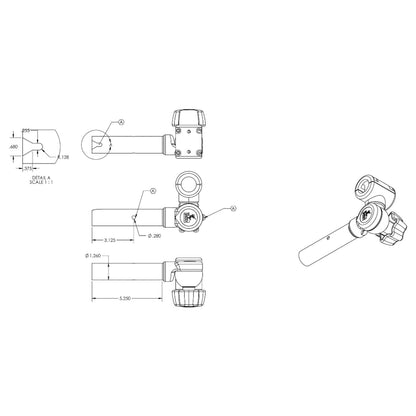 TACO Marine ShadeFin Adjustable Clamp-On Pipe Mount for Boats