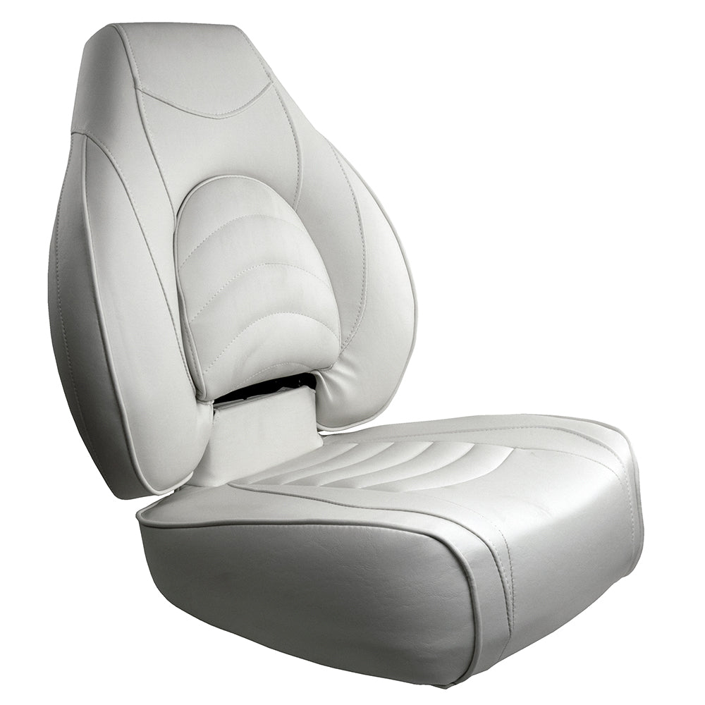 Springfield Fish Pro High Back Folding Seat - White with Lumbar Support