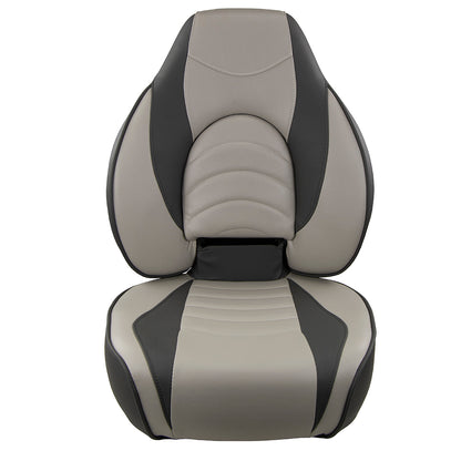 Springfield Fish Pro High Back Folding Seat Charcoal and Grey – Comfortable Marine Seating with Lumbar Support