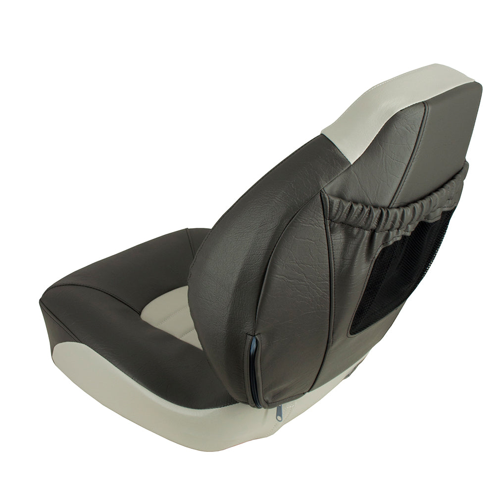 Springfield Fish Pro Mid Back Folding Seat - Charcoal/Grey with Contour Lumbar Support