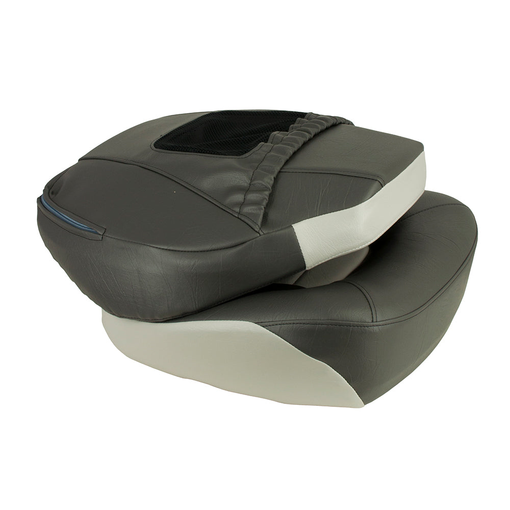 Springfield Fish Pro Mid Back Folding Seat - Charcoal/Grey with Contour Lumbar Support
