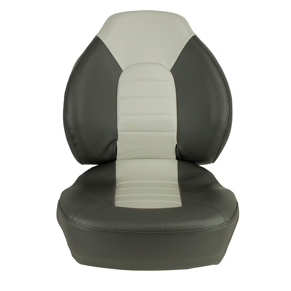 Springfield Fish Pro Mid Back Folding Seat - Charcoal/Grey with Contour Lumbar Support