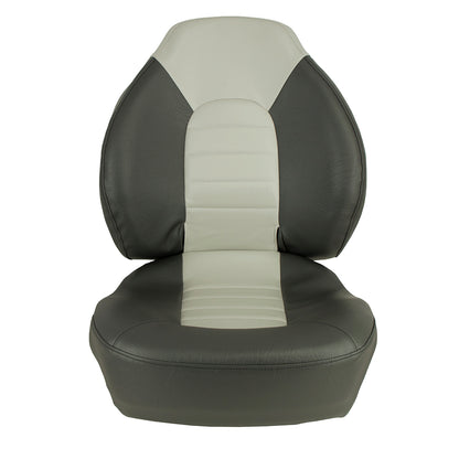 Springfield Fish Pro Mid Back Folding Seat - Charcoal/Grey with Contour Lumbar Support