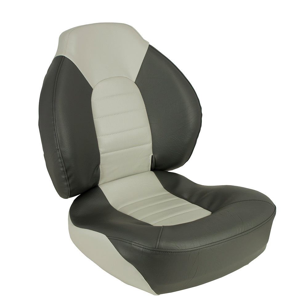 Springfield Fish Pro Mid Back Folding Seat - Charcoal/Grey with Contour Lumbar Support