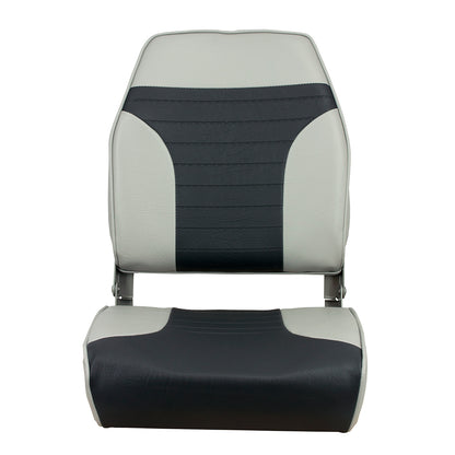 Springfield Marine High Back Multi-Color Folding Seat - Grey/Charcoal