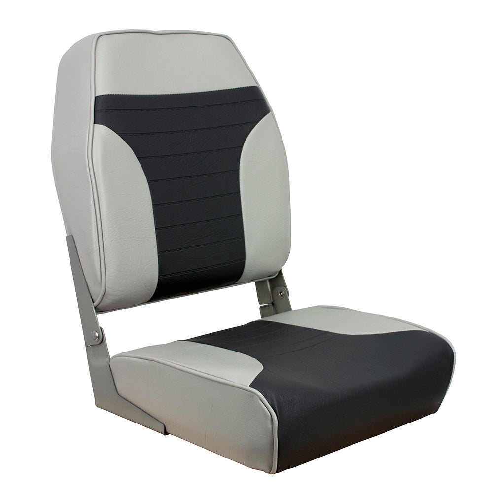 Springfield Marine High Back Multi-Color Folding Seat - Grey/Charcoal